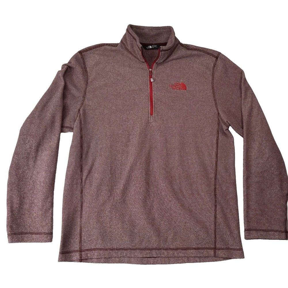The North Face Lightweight 1/4 Zip Fleece Burgundy Red Medium - Picture 1 of 7